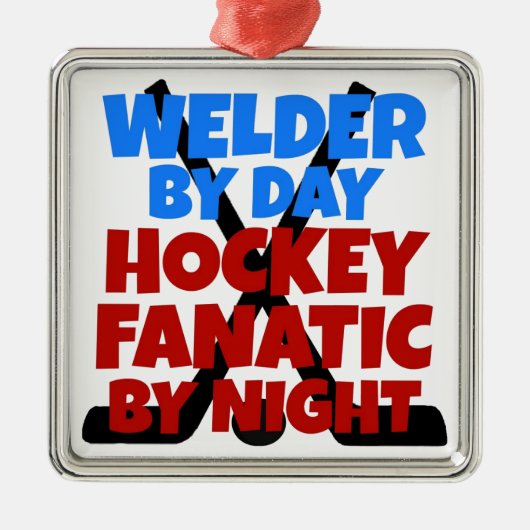 hockeyliefhebber Welder Metalen Ornament (Voorkant)