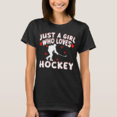 Hockeyliefhebbers: een meisje dat van hockey houdt t-shirt (Voorkant)