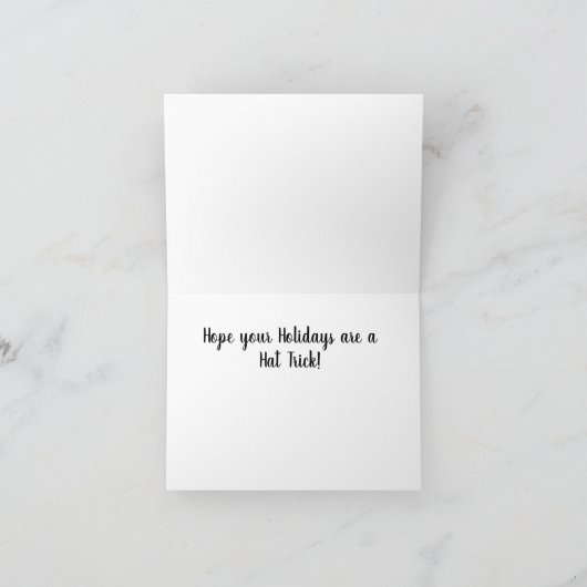 Hockeymasker ontwerp gevouwen wenskaart kaart (Binnen)