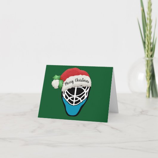 Hockeymasker ontwerp gevouwen wenskaart kaart (Voorkant)