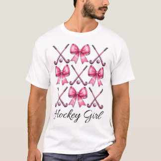 Hockeymeisje Field Hockeymeisje Coquette Boog  T-shirt