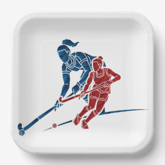 Hockeymeisjes Papieren Bordje