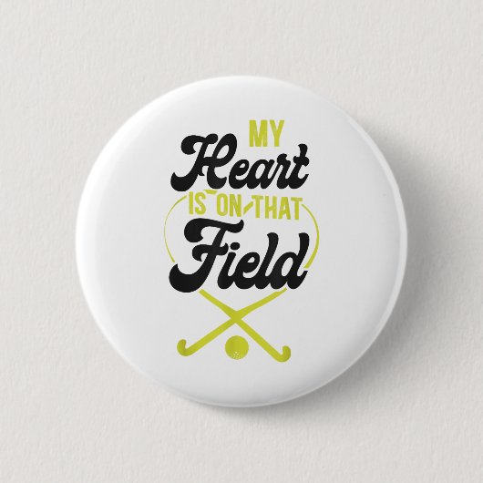 Hockeymoeder Mijn Hart Zit Op Dat Veld Ronde Button 5,7 Cm (Voorkant)