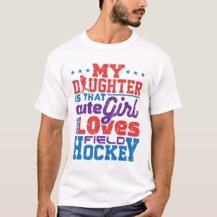 Hockeymoeder vader schattige dochter t-shirt