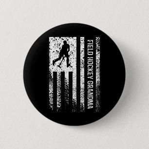 Hockeyoma Grootmoeder Bedrukt Vintage Amerikaanse  Ronde Button 5,7 Cm
