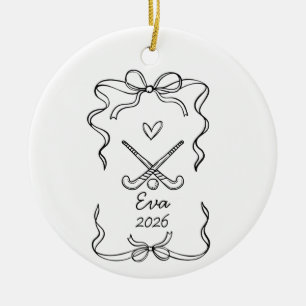 Hockeyornament, Kerst Coquette Keramisch Ornament