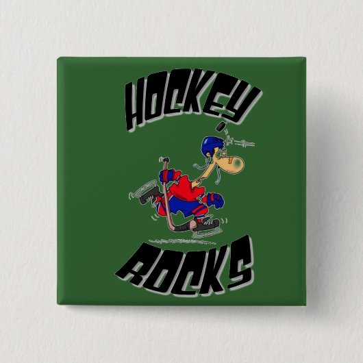 hockeyrocpin vierkante button 5,1 cm (Voorkant)