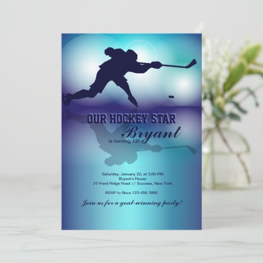 Hockey's My Game Uitnodiging (Staand voorkant)