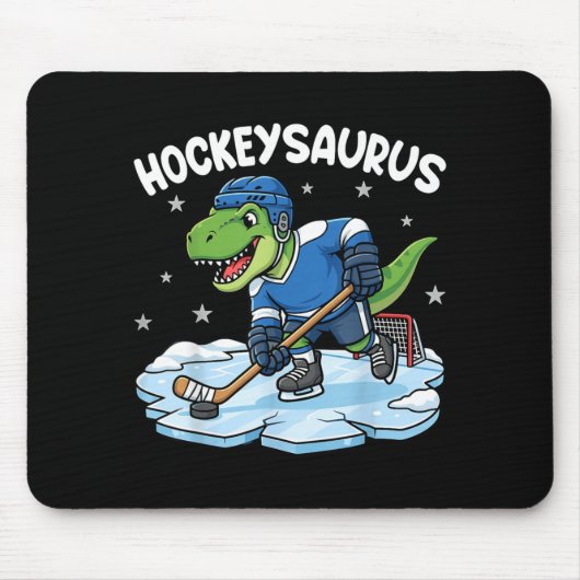 Hockeysaurus Grappige Dinosaur Hockey Kind Jongen Muismat (Voorkant)