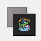 Hockeysaurus Grappige Dinosaur Hokey Kids  Magneet (Voorkant / Achterkant)