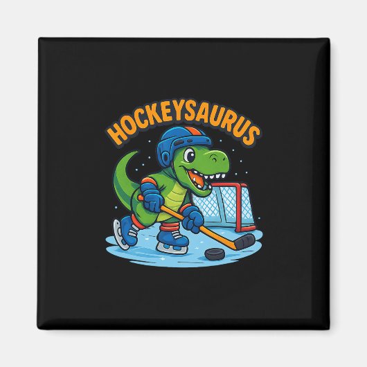 Hockeysaurus Grappige Dinosaur Hokey Kids  Magneet (Voorkant)