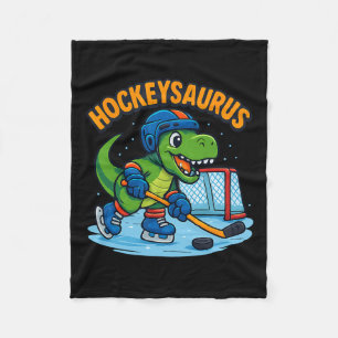 Hockeysaurus Grappige Dinosaur ijs Hockey Kinderen Fleece Deken