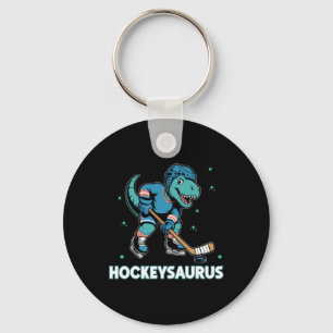 Hockeysaurus Grappige Dinosaur Trex Hockey Kindere Sleutelhanger