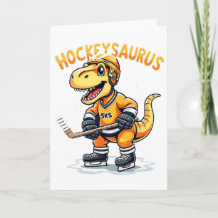 Hockeysaurus Grappige dinosaurus Hockey Kinderen H Kaart