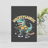 Hockeysaurus IJshockey Dinosaur Liefhebbers  Kaart (Staand voorkant)