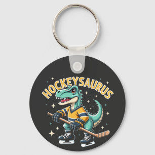 Hockeysaurus IJshockey Dinosaur Liefhebbers Sleutelhanger