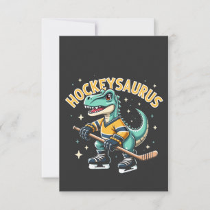 Hockeysaurus ijshockey dinosaurus liefhebbers bedankkaart