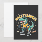 Hockeysaurus ijshockey dinosaurus liefhebbers kaart (Voorkant / Achterkant)