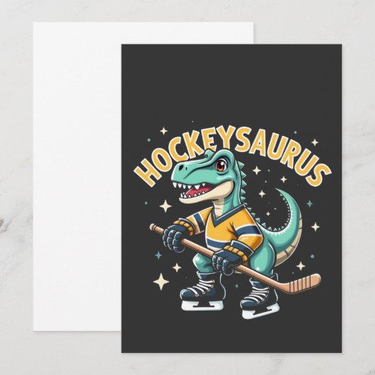 Hockeysaurus ijshockey dinosaurus liefhebbers kaart (Voorkant / Achterkant)