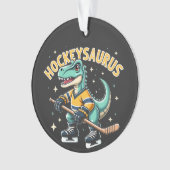 Hockeysaurus ijshockey dinosaurus liefhebbers ornament (voorkant)