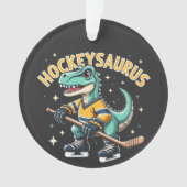 Hockeysaurus ijshockey dinosaurus liefhebbers ornament (voorkant)