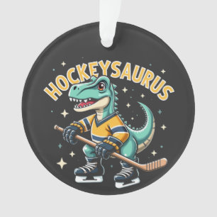 Hockeysaurus ijshockey dinosaurus liefhebbers ornament