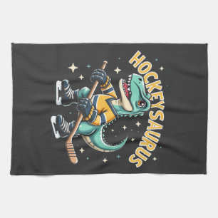 Hockeysaurus ijshockey dinosaurus liefhebbers theedoek
