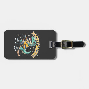Hockeysaurus IJshockey Dinosaurusliefhebbers Bagagelabel