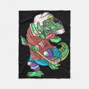Hockeysaurus Kids T-rex Dinosaur Met IJshockey S Fleece Deken
