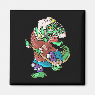 Hockeysaurus Kids T-rex Dinosaur Met IJshockey S Magneet