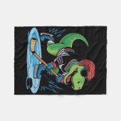 Hockeysaurus T-rex Hockey Dinosaur  Fleece Deken (Voorkant (Horizontaal))