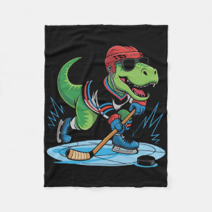 Hockeysaurus T-rex Hockey Dinosaur Fleece Deken