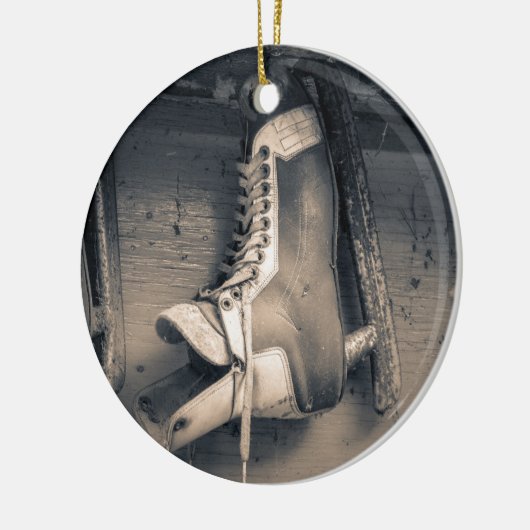  hockeyschaats keramisch ornament (Links)