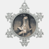  hockeyschaats tin sneeuwvlok ornament (Voorkant)