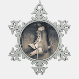  hockeyschaats tin sneeuwvlok ornament