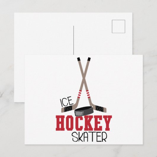 hockeyschaatser briefkaart (Voorkant / Achterkant)
