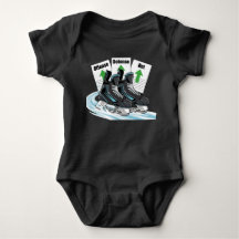 Hockeyschaatser met stat cards - Baby T-shirts