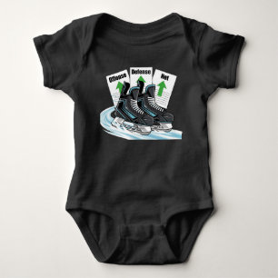 Hockeyschaatser met stat cards - Baby T-shirts
