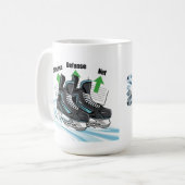 Hockeyschaatser met statkaarten - Mokken (Voorkant links)
