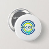 Hockeyscheidsrechter met moderne hockeycirkels ronde button 5,7 cm (Voorkant /achterkant)