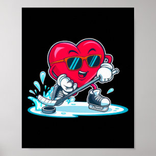 Hockeyshirt met hart Valentijnsdag jongens mannen Poster