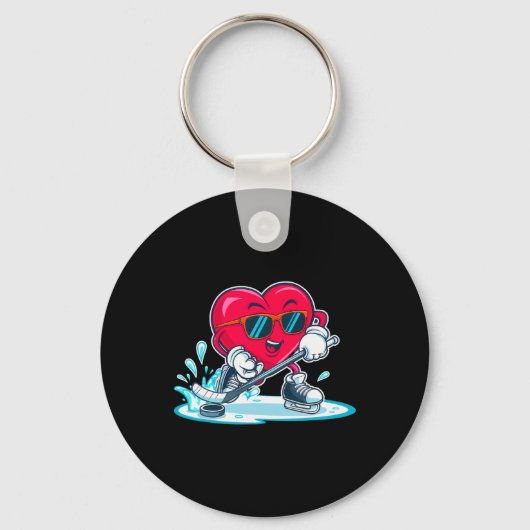 Hockeyshirt met hart Valentijnsdag Jongens Mannen Sleutelhanger (Voorkant)