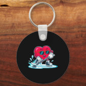 Hockeyshirt met hart Valentijnsdag Jongens Mannen Sleutelhanger (Voorkant)