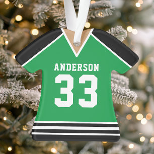 Hockeyshirt sportteamuniform groen en zwart ornament
