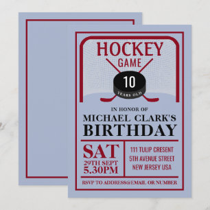Hockeyspel, Net Puck en Sticks, Verjaardagsfeest Kaart