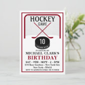 Hockeyspel, Net Puck en Sticks, Verjaardagsfeest Kaart (Staand voorkant)