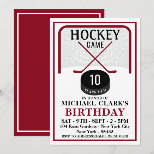 Hockeyspel, Net Puck en Sticks, Verjaardagsfeest Kaart
