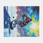 Hockeyspeler bij Goal Fleece Deken (Voorkant (Horizontaal))