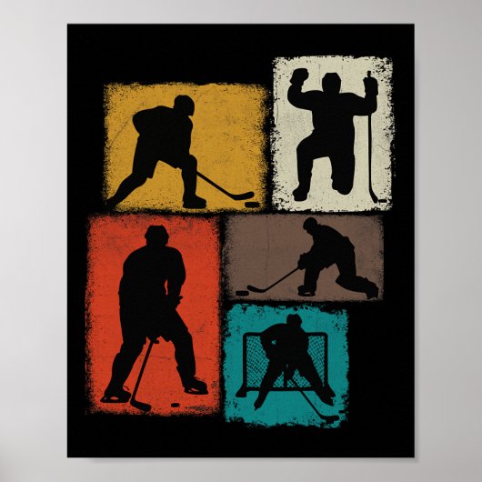 Hockeyspeler Collage Mannen Kinderen Coach Jeugd J Poster (Voorkant)