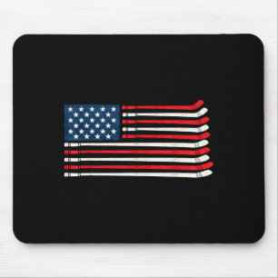Hockeyspeler Fan IJshockey Amerikaanse Vlag 4e Van Muismat